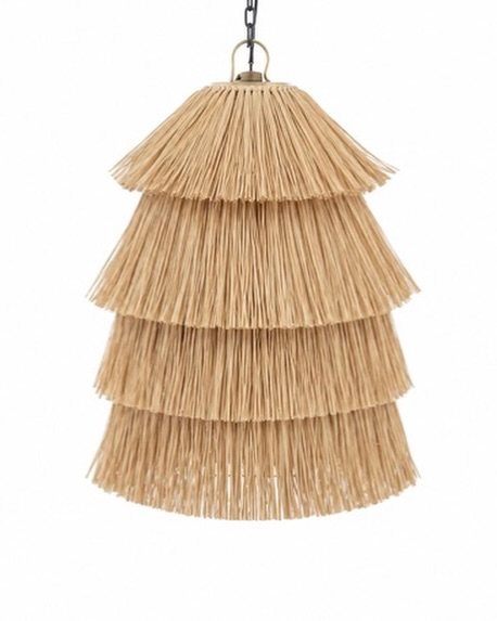 4-Tier Raffia Pendant Light (Natural)