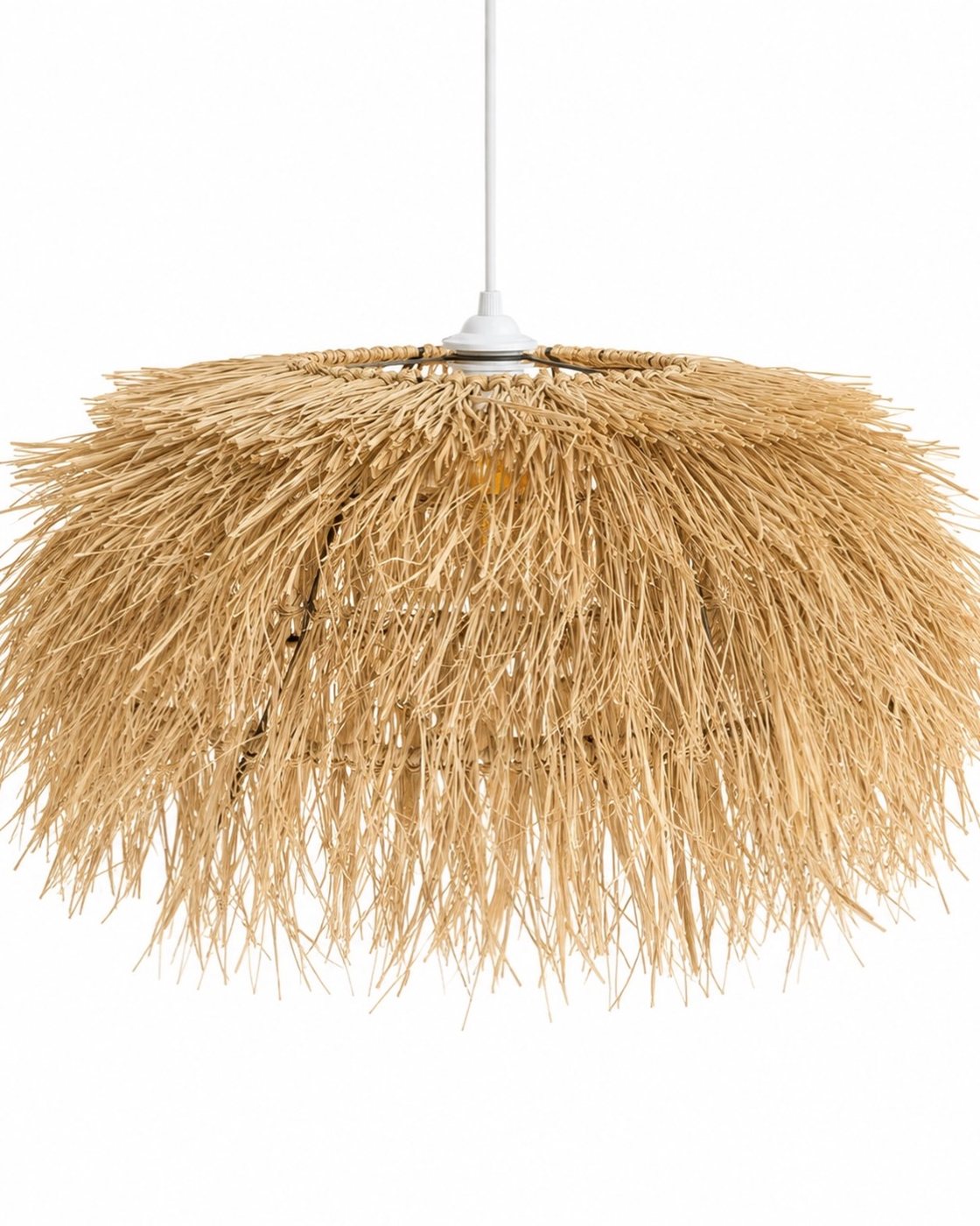 Raffia Flat Fringe Pendant Light