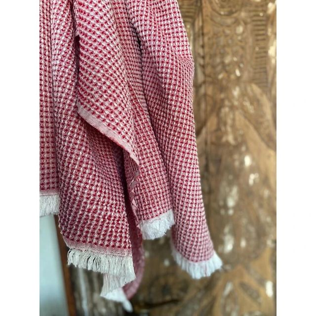 Waffle Cotton Peshtemal - Red 90x170 cm